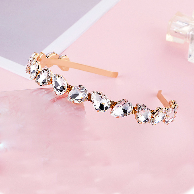 Luxusné krištáľové čelenky s kamienkami, koruna s kvapkou vody, plné trendy čelenky, svadobné doplnky do vlasov, svadobné šperky