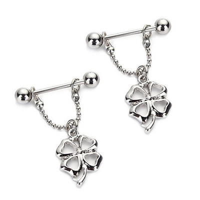 Piercing do bradavky z chirurgickej ocele, 1 pár, lebka, 14G, kvetinový prsteň do bradavky, visiaci sexy piercing do bradavky, darček pre ženu