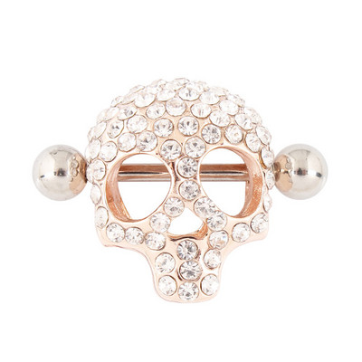 Piercing do bradavky z chirurgickej ocele, 1 pár, lebka, 14G, kvetinový prsteň do bradavky, visiaci sexy piercing do bradavky, darček pre ženu