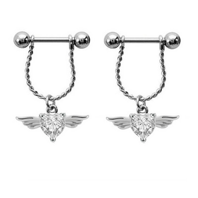 Piercing do bradavky z chirurgickej ocele, 1 pár, lebka, 14G, kvetinový prsteň do bradavky, visiaci sexy piercing do bradavky, darček pre ženu