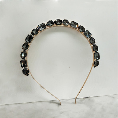 Európske a americké jednoduché sklenené vlasové pásky, nová osobnosť, priehľadné biele kamienky, koruna na vlasy, darček