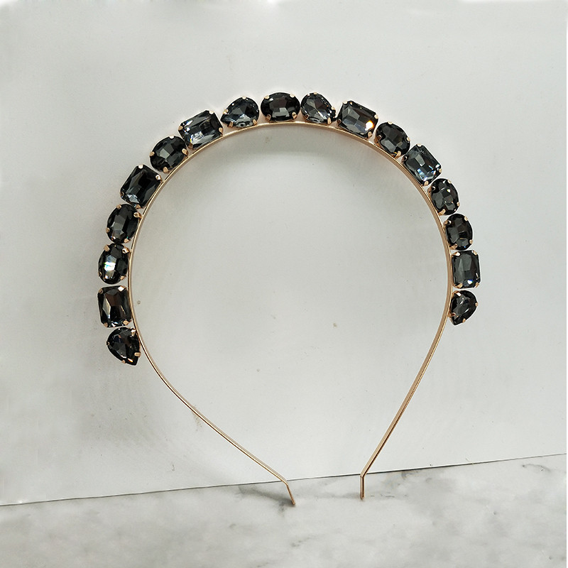 Európske a americké jednoduché sklenené vlasové pásky, nová osobnosť, priehľadné biele kamienky, koruna na vlasy, darček