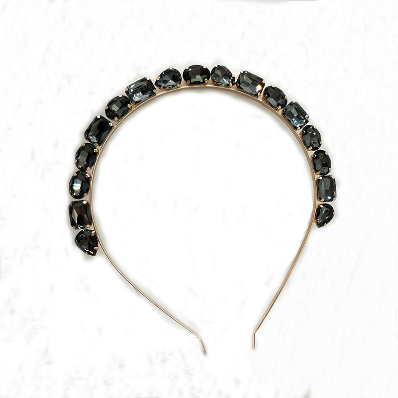 Európske a americké jednoduché sklenené vlasové pásky, nová osobnosť, priehľadné biele kamienky, koruna na vlasy, darček