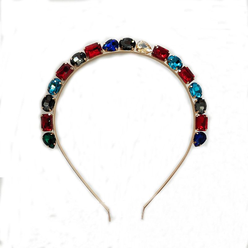 Európske a americké jednoduché sklenené vlasové pásky, nová osobnosť, priehľadné biele kamienky, koruna na vlasy, darček