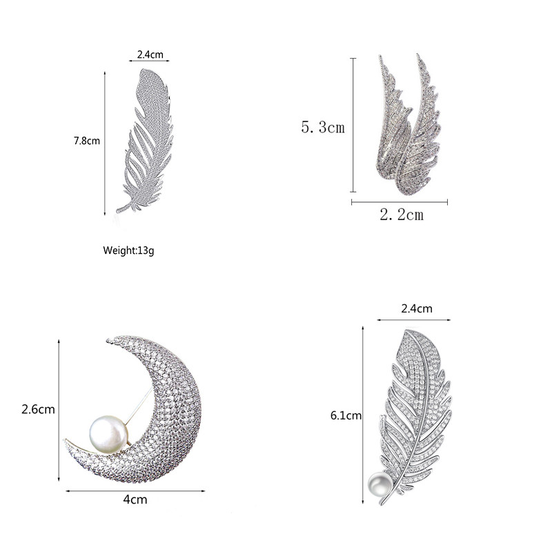 YAMEGA Moda Pietre Strasuri Broșă Ace cu pene Haine de lux Femei Paltoane Broșe Ace Guler Accesorii de bijuterii