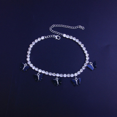 Huitan Bling Bling gleznă fluture pentru femei, vară, plajă, gleznă, accesorii, cadou de petrecere, bijuterii, tendință 2022