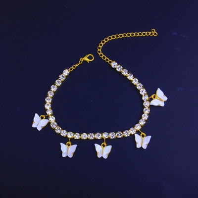 Huitan Bling Bling gleznă fluture pentru femei, vară, plajă, gleznă, accesorii, cadou de petrecere, bijuterii, tendință 2022