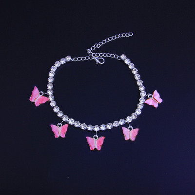 Huitan Bling Bling gleznă fluture pentru femei, vară, plajă, gleznă, accesorii, cadou de petrecere, bijuterii, tendință 2022