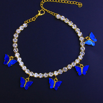 Huitan Bling Bling gleznă fluture pentru femei, vară, plajă, gleznă, accesorii, cadou de petrecere, bijuterii, tendință 2022