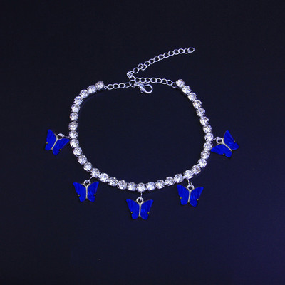 Huitan Bling Bling gleznă fluture pentru femei, vară, plajă, gleznă, accesorii, cadou de petrecere, bijuterii, tendință 2022