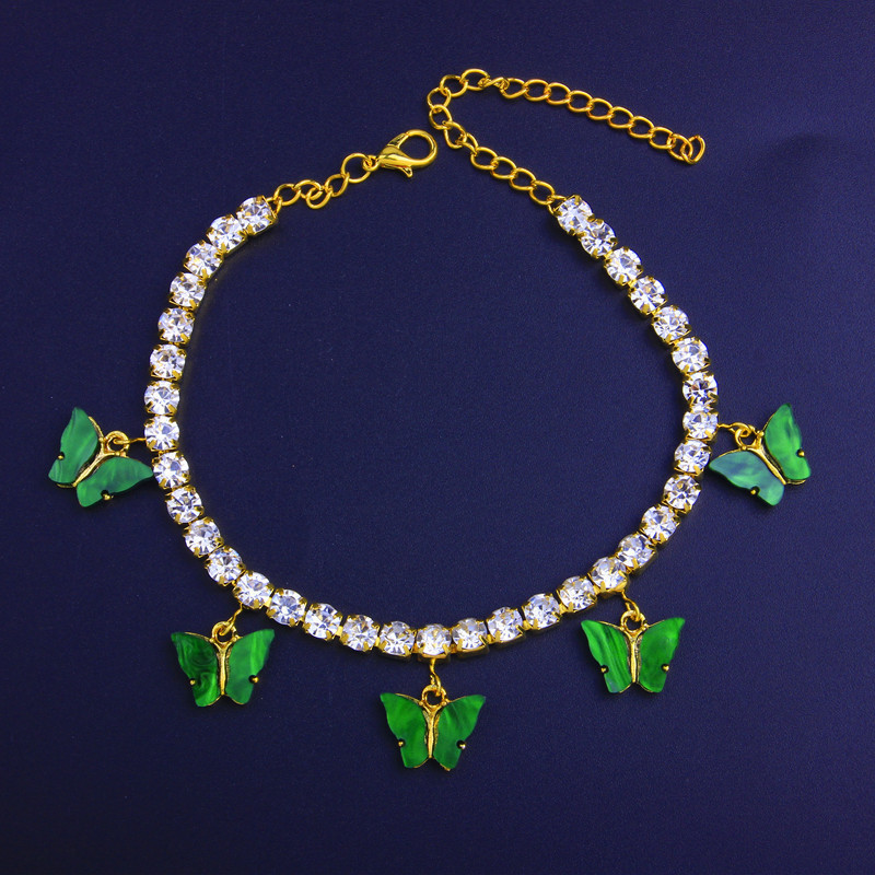 Huitan Bling Bling gleznă fluture pentru femei, vară, plajă, gleznă, accesorii, cadou de petrecere, bijuterii, tendință 2022