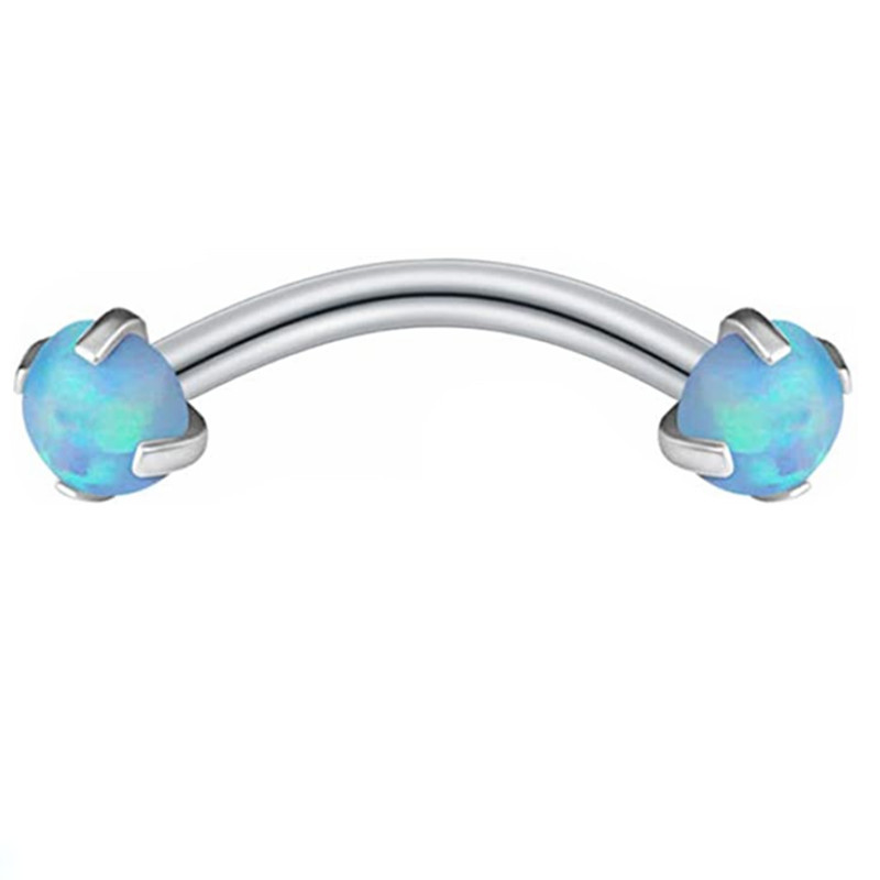 Set de piercing pentru sprâncene Opal din oțel inoxidabil 16G Piercing la limbă Ochi de șarpe Lot de piercing pentru sprâncene de cristal Opal Inel pentru sprâncene în vrac
