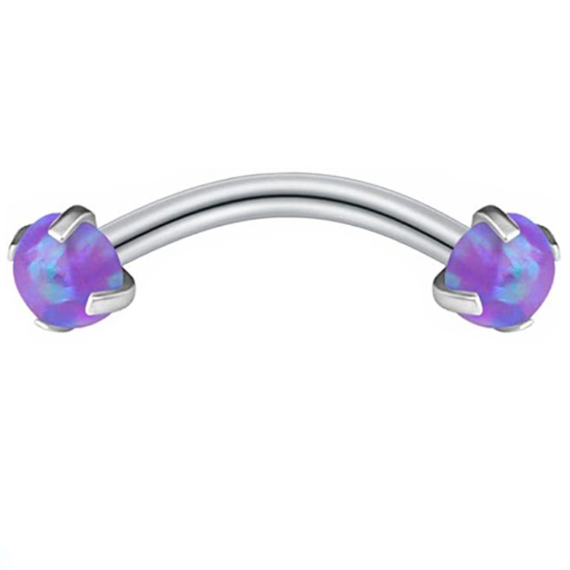 Set de piercing pentru sprâncene Opal din oțel inoxidabil 16G Piercing la limbă Ochi de șarpe Lot de piercing pentru sprâncene de cristal Opal Inel pentru sprâncene în vrac