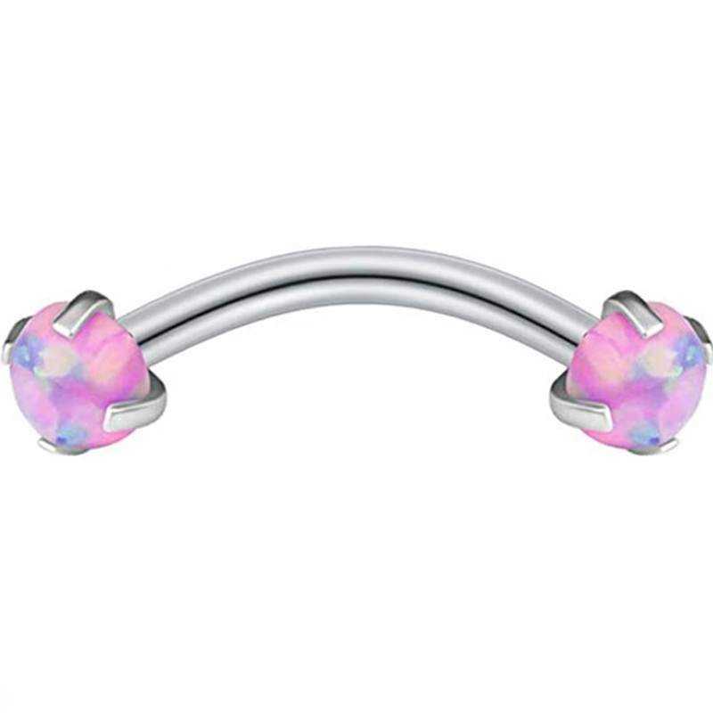 Set de piercing pentru sprâncene Opal din oțel inoxidabil 16G Piercing la limbă Ochi de șarpe Lot de piercing pentru sprâncene de cristal Opal Inel pentru sprâncene în vrac