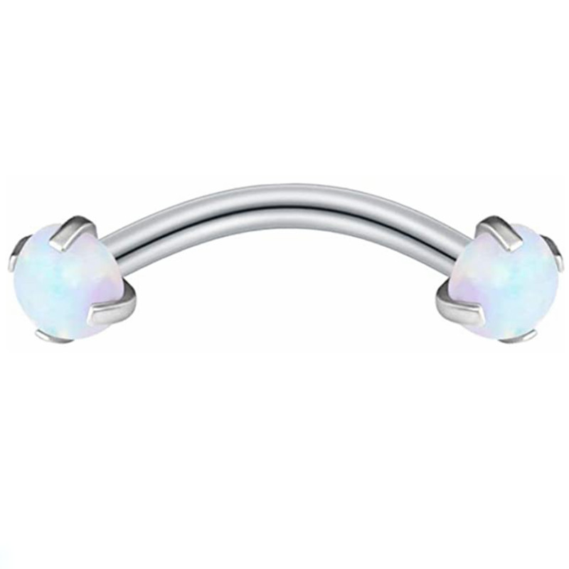 Set de piercing pentru sprâncene Opal din oțel inoxidabil 16G Piercing la limbă Ochi de șarpe Lot de piercing pentru sprâncene de cristal Opal Inel pentru sprâncene în vrac