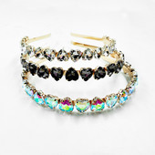 Módna zliatina drahokamu okrúhla vŕbová listová krištáľová čelenka pre dámy a dievčatá, svadobné šperky, darčeky