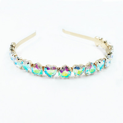 Módna zliatina drahokamu okrúhla vŕbová listová krištáľová čelenka pre dámy a dievčatá, svadobné šperky, darčeky