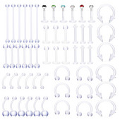 6-dielne akrylové piercingové krúžky do nosa, napichovacie krúžky do brucha, ucha, obočia, labret, bezšvové zirkónové septum, dámske rovné krúžky do obočia.