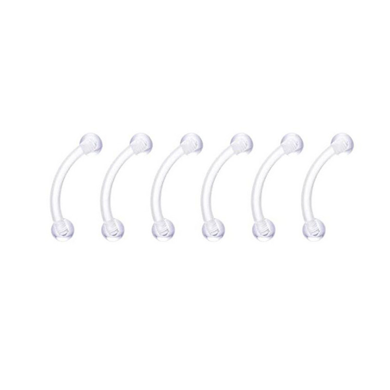 6-dielne akrylové piercingové krúžky do nosa, napichovacie krúžky do brucha, ucha, obočia, labret, bezšvové zirkónové septum, dámske rovné krúžky do obočia.