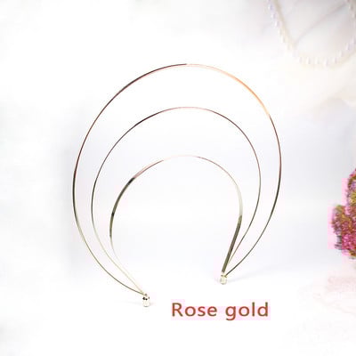 Coroane cu tiare de mireasă cu design unic Bentite metalice cu mai multe straturi pentru femei Accesorii pentru bijuterii de păr de nuntă din aur roz