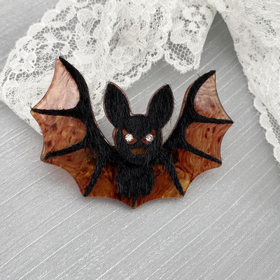 Ace de siguranță lucrate manual, personalizate, liliac de Halloween, broșe cu arici pentru geantă, ace de rever, insigna de animale din desene animate, cadou de bijuterii pentru copii, prieteni
