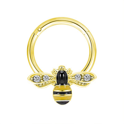 1 kom. Dizajn šišmiša CZ kristalni prsten za nos 316L nehrđajući čelik septum kliker 16G uho tragus hrskavica Daith piercing nakit 8 mm