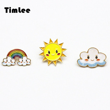 Timlee X358 Cartoon Sweet Sun Rainbow Cloud Метални игли за брошки на едро