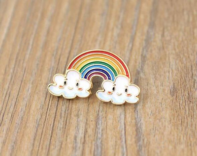 Timlee X358 Cartoon Sweet Sun Rainbow Cloud Broșă Metal Broșă Angro