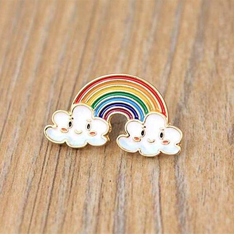 Timlee X358 Cartoon Sweet Sun Rainbow Cloud Broșă Metal Broșă Angro