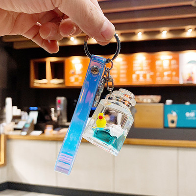 Naujas mados jūrinių gyvūnų automobilio raktų pakabukas, greitas smėlis į alyvą Drift buteliuko raktų maišelio pakabukas, puiki dovana