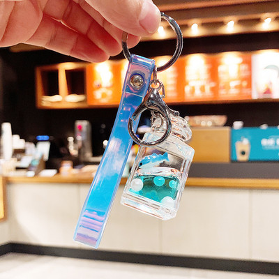 Naujas mados jūrinių gyvūnų automobilio raktų pakabukas, greitas smėlis į alyvą Drift buteliuko raktų maišelio pakabukas, puiki dovana