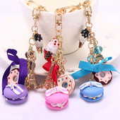 Novinka Kľúčenka! Módna kamienková torta Macarons Francúzsko LADUREE Kľúčenky držiak prívesok prívesok prívesok ženy taška dekorácia šperky darček R011