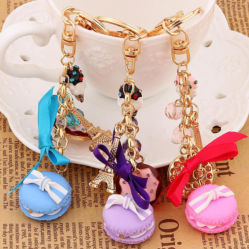 Novinka Kľúčenka! Módna kamienková torta Macarons Francúzsko LADUREE Kľúčenky držiak prívesok prívesok prívesok ženy taška dekorácia šperky darček R011