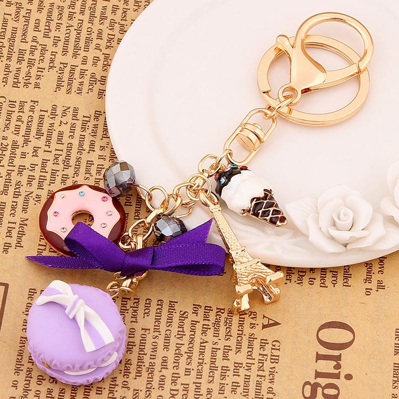 Novinka Kľúčenka! Módna kamienková torta Macarons Francúzsko LADUREE Kľúčenky držiak prívesok prívesok prívesok ženy taška dekorácia šperky darček R011