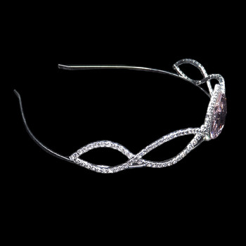 Νέο Pink Glass Teardrop Crown Bride Wedding Headdress Crystal Crown Princess Girl Hair Accessories Wedding Photography Accessori