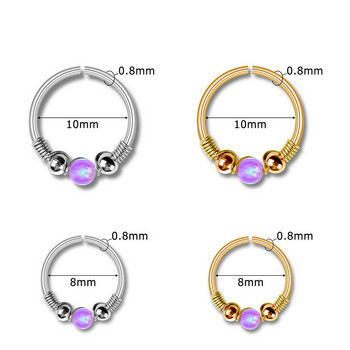 1Piece Opal Boho Fake Nose Piercing Ring Fashion Faux Pregrada Piercing Ring Cheater Нос Хрущял Tragus Обица Pircing Nariz