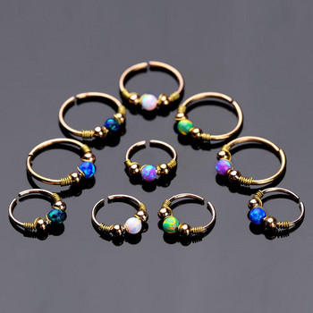 1Piece Opal Boho Fake Nose Piercing Ring Fashion Faux Pregrada Piercing Ring Cheater Нос Хрущял Tragus Обица Pircing Nariz