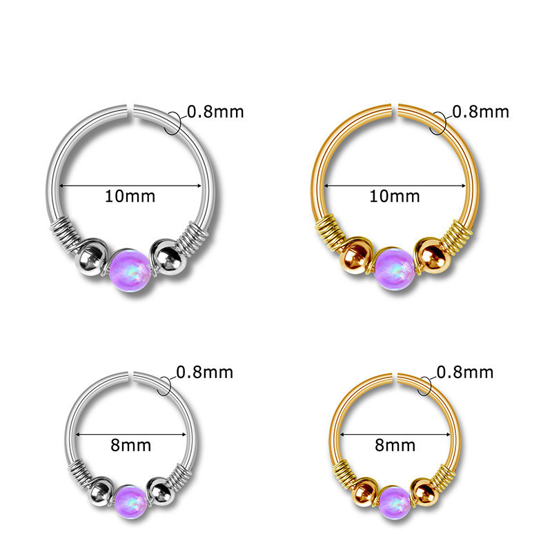 1Piece Opal Boho Inel Piercing Nas Fals Moda Faux Septum Piercing Inel Cheater Nas Cartilaj Tragus Cerceu Pircing Nariz