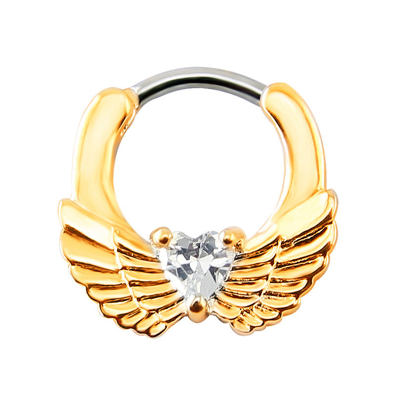 1 buc Cz din oțel inoxidabil Septum Clicker Aripi de aur Piercing nas Inel Cercei Helix Cartilaj Cercei Septum Piercing Bijuterii Corp