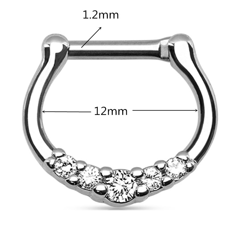 1 buc Cz din oțel inoxidabil Septum Clicker Aripi de aur Piercing nas Inel Cercei Helix Cartilaj Cercei Septum Piercing Bijuterii Corp