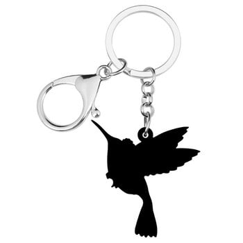 Μπρελόκ Bonsny Ακρυλικό Μπλε Κολίμπρι Lovely Animal Bird Keyring Κοσμήματα για γυναίκες Παιδικά κορίτσια Αξεσουάρ τσάντα δώρου μόδας