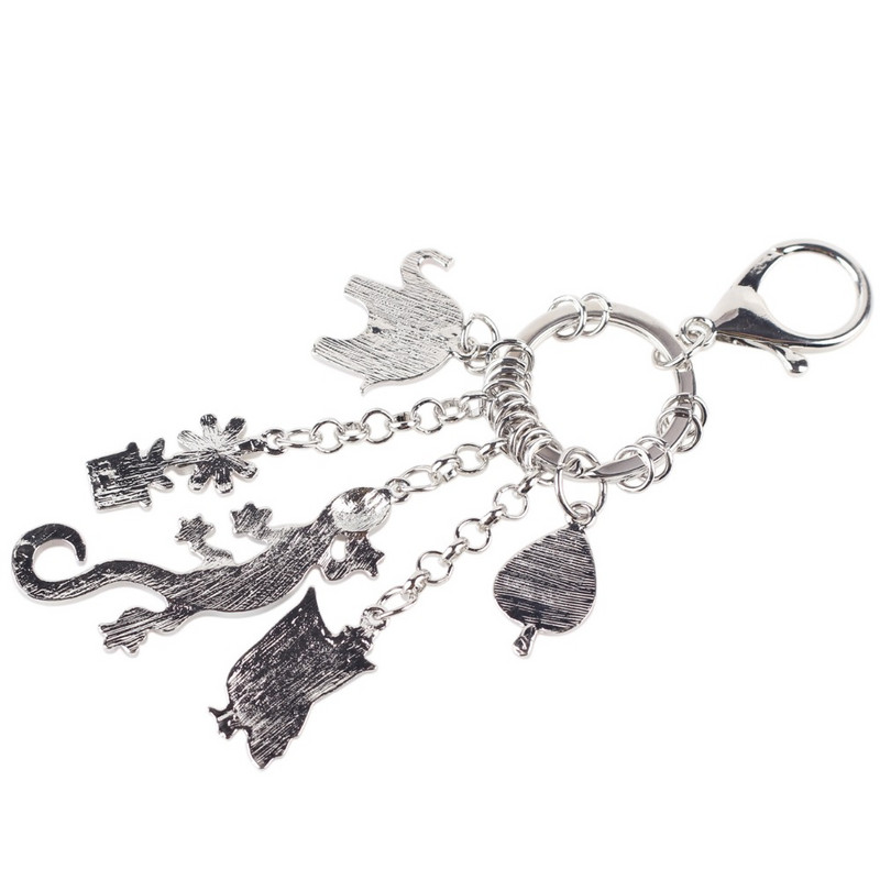 Bonsny 2016 Smaltovaná zliatina Gecko Jašterica Sova Slon Zliatinový prívesok na kľúče pre ženy Dievčenská taška Prívesok na kľúče Kovové šperky Príslušenstvo