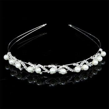 Bridal Crown Princess Headdress Girls Rhinestone Hair Accessories Tiaras Headband Πλαστική ζώνη μαλλιών Κοσμήματα Δώρο για χορό