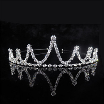 Bridal Crown Princess Headdress Girls Rhinestone Hair Accessories Tiaras Headband Πλαστική ζώνη μαλλιών Κοσμήματα Δώρο για χορό