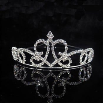 Bridal Crown Princess Headdress Girls Rhinestone Hair Accessories Tiaras Headband Πλαστική ζώνη μαλλιών Κοσμήματα Δώρο για χορό