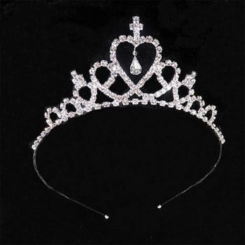 Bridal Crown Princess Headdress Girls Rhinestone Hair Accessories Tiaras Headband Πλαστική ζώνη μαλλιών Κοσμήματα Δώρο για χορό