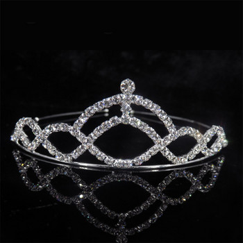 Bridal Crown Princess Headdress Girls Rhinestone Hair Accessories Tiaras Headband Πλαστική ζώνη μαλλιών Κοσμήματα Δώρο για χορό