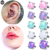 Set de gheare de titan 1PC Ancoră dermică Opal Capete cu filet intern pentru Helix Daith Sprâncene Nas Buze Cercei Piercing Bijuterii