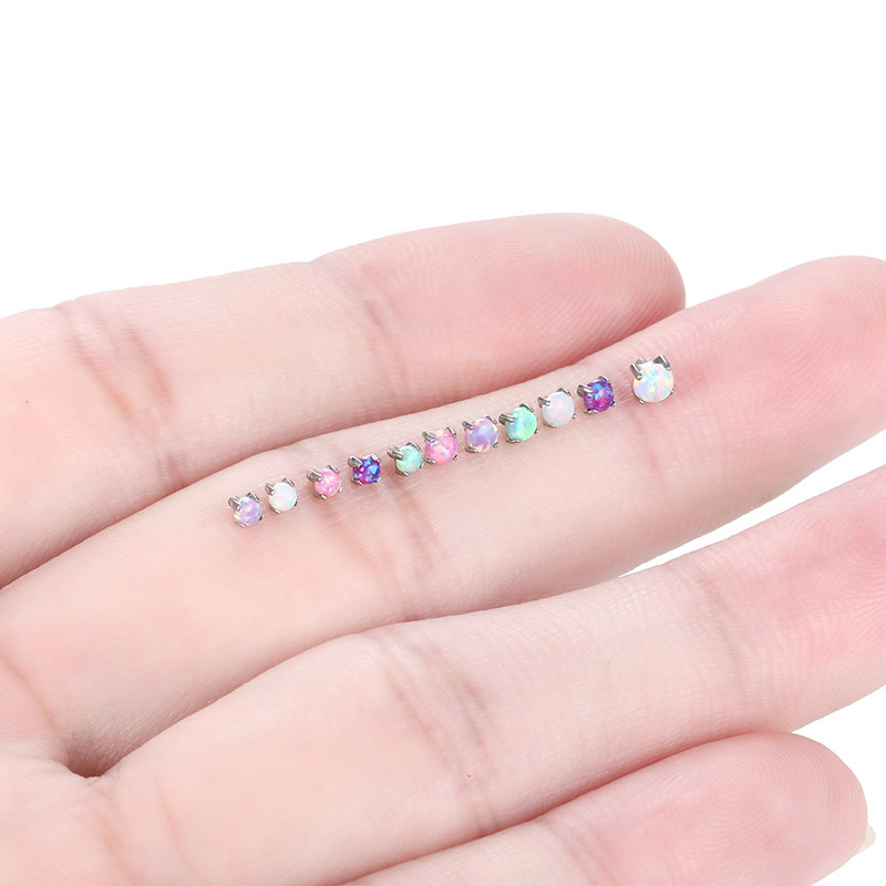 Set de gheare de titan 1PC Ancoră dermică Opal Capete cu filet intern pentru Helix Daith Sprâncene Nas Buze Cercei Piercing Bijuterii