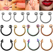 10 buc/lot cercei cu cerc de titan inel pentru nas Piercing pentru sept bară ureche cartilaj tragus helix buză BCR bijuterii cu mreană circulară 16G